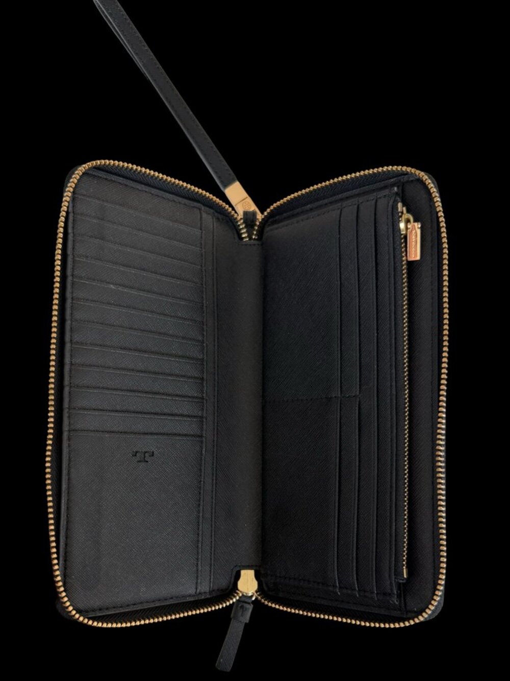 Tory Burch Black Zip-Around Wristlet Wallet